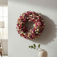 Bild in Galerie-Betrachter laden, Trockenblumenkranz 30 cm rosa pink | Türkranz Frühling Sommer | Strohblumenkranz Wanddeko | Boho Kranz | mit oder ohne Halter - Kranzshop