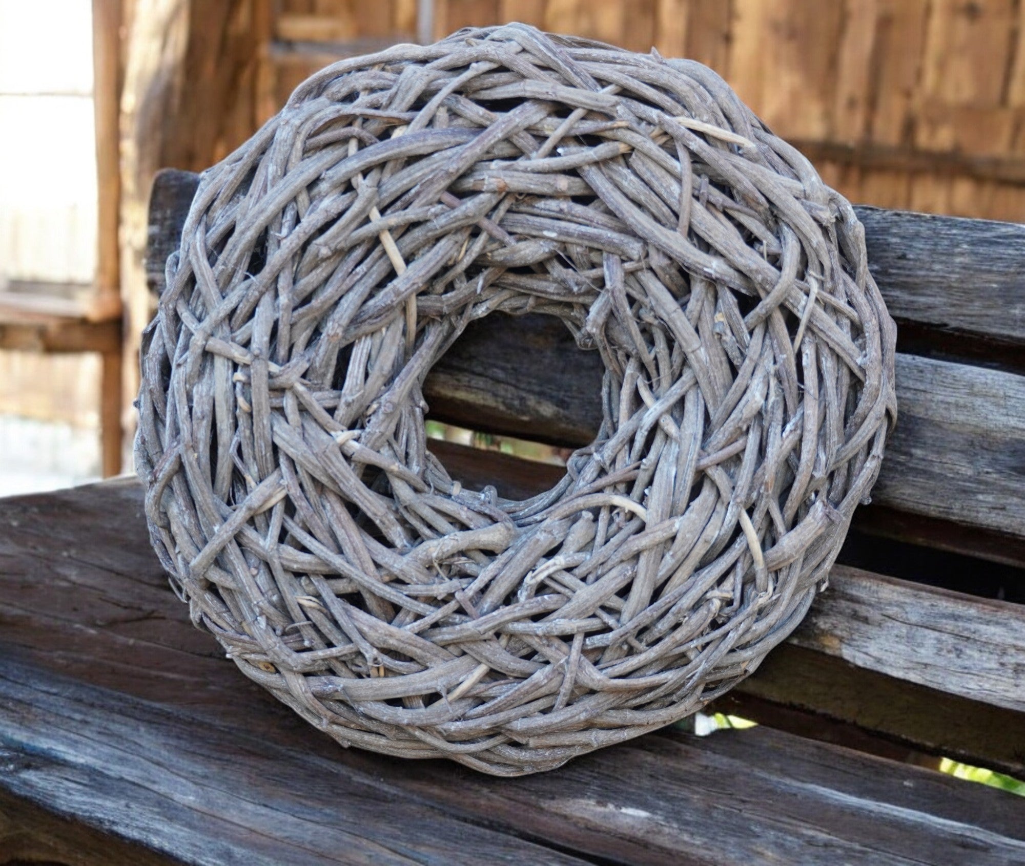 Rustikale Lianen-Kränze – Handgefertigte Outdoor-Deko in Treibholz-Optik 48 cm, 65 cm oder 85 cm