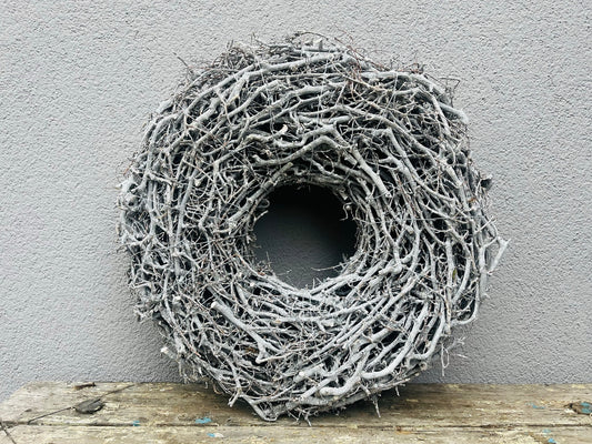 Wandkranz Vintage-Weiß Bonsai Ast Kranz 45 cm