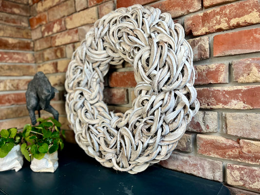 Türkranz Wandkranz Kranz weiß 40, 55 und 65 cm Durchmesser, Praktische Aufhängung