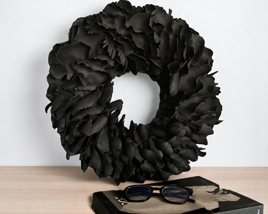Türkranz Wandkranz Kranz Palmenblättern 25 cm, 40 cm, 55 cm und 65 cm Durchmesser, schwarz
