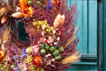 Bild in Galerie-Betrachter laden, 28 cm Trockenblumen-Kranz Türkranz oder Wandkranz