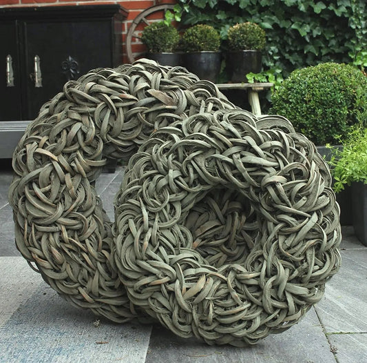 Eleganter Grün Kokoskranz - Wand- oder Türdekoration, 40-55 cm Durchmesser, einfach aufzuhängen