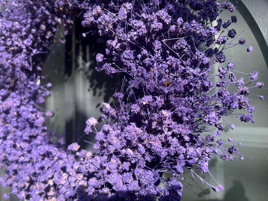 Lila Schleierkraut-Kranz – Handgemachter Türkranz | 30 cm Trockenblumenkranz in Lavendeloptik