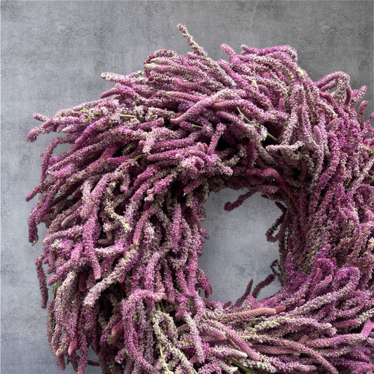 Limonium Kranz 40 cm – Handgemachter Trockenblumenkranz in Violett | Naturkranz für Wand, Tür & Tisch | Dekokranz aus Statice