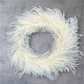 Bild in Galerie-Betrachter laden, Pampasgras Kranz 60 cm – Boho Türkranz auf Metallring – Fluffiger Trockenblumenkranz in Creme XXL – Wanddeko Natur – Handgemacht