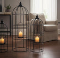 Bild in Galerie-Betrachter laden, 3er Set Metall Laternen schwarz | große Bodenlaternen modern | Windlicht Set Wohnzimmer | Laternen Deko Landhaus | Kerzenhalter Set