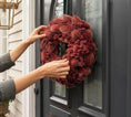 Bild in Galerie-Betrachter laden, Sommerkranz 38 cm Rostrot | Moderner Türkranz mit Disteln | Naturkranz für Haustür | Kranz in Terracotta | Wandkranz Frühlings Deko