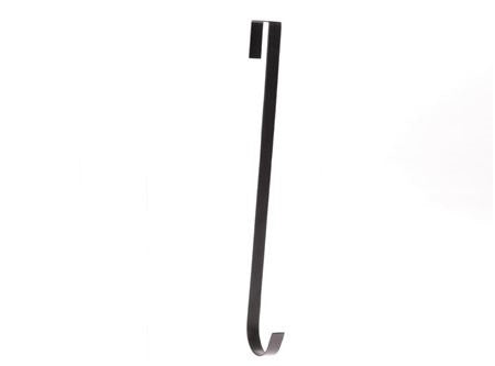 Schwarzer Kranzhalter aus Metall – 35 cm lang, ideal für Türen oder Gartenzäune