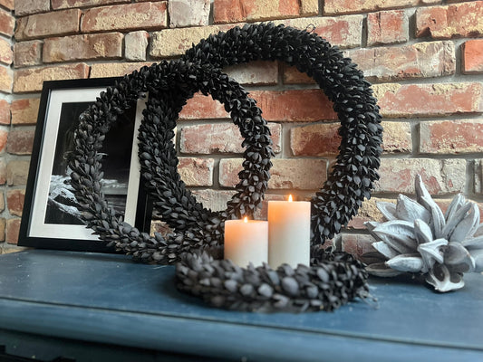 Kranz schwarz matt, Türkranz Wandkranz 55, 45 und 30 cm Durchmesser