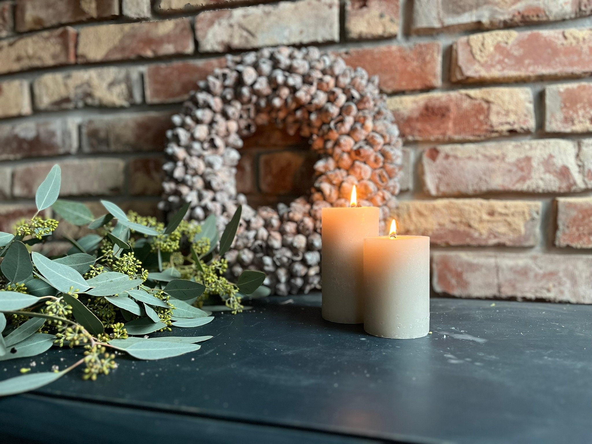 Shabby-natur Kranz / Türkranz / Wandkranz mit Coco-Früchten 40/55 cm Durchmesser