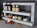 Bild in Galerie-Betrachter laden, Personalisiertes Gewürzregal Holz Regal Shabby grau - Ca. 10 Cm tief / Breite 40 - 80 cm , Küchenregal 3 Regalboden / Ablagen - NordsHunger