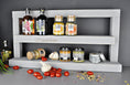Bild in Galerie-Betrachter laden, Personalisiertes Gewürzregal Holz Regal Shabby grau - Ca. 10 Cm tief / Breite 40 - 80 cm , Küchenregal 3 Regalboden / Ablagen - NordsHunger