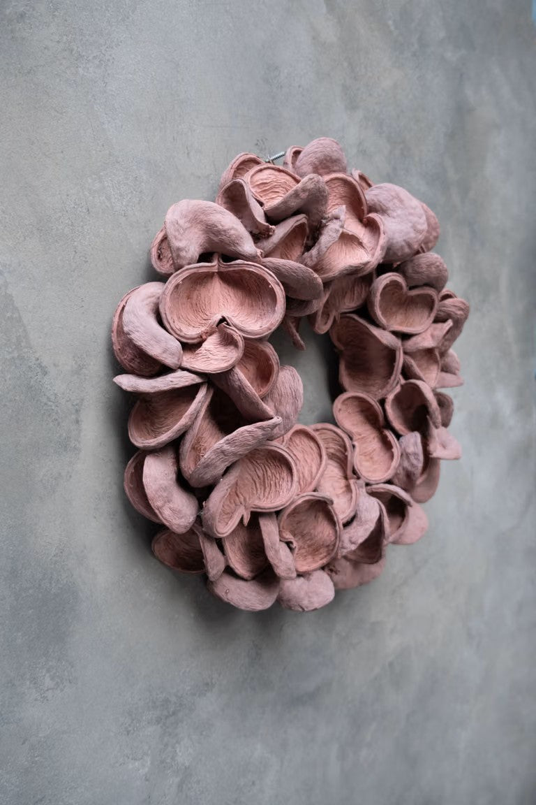 Mandelschotenkranz 45 cm Altrosa | Türkranz Natur | Wandkranz Vintage Rosa | Landhaus Deko | Boho Deko | Ganzjahreskranz