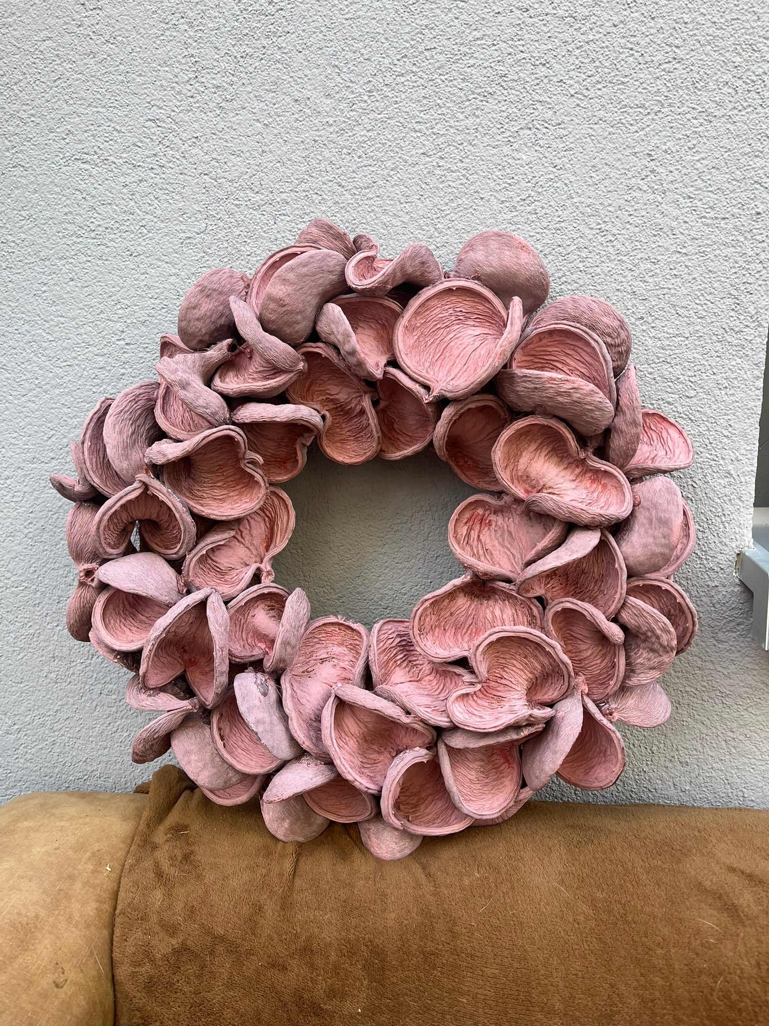 Mandelschotenkranz 45 cm Altrosa | Türkranz Natur | Wandkranz Vintage Rosa | Landhaus Deko | Boho Deko | Ganzjahreskranz
