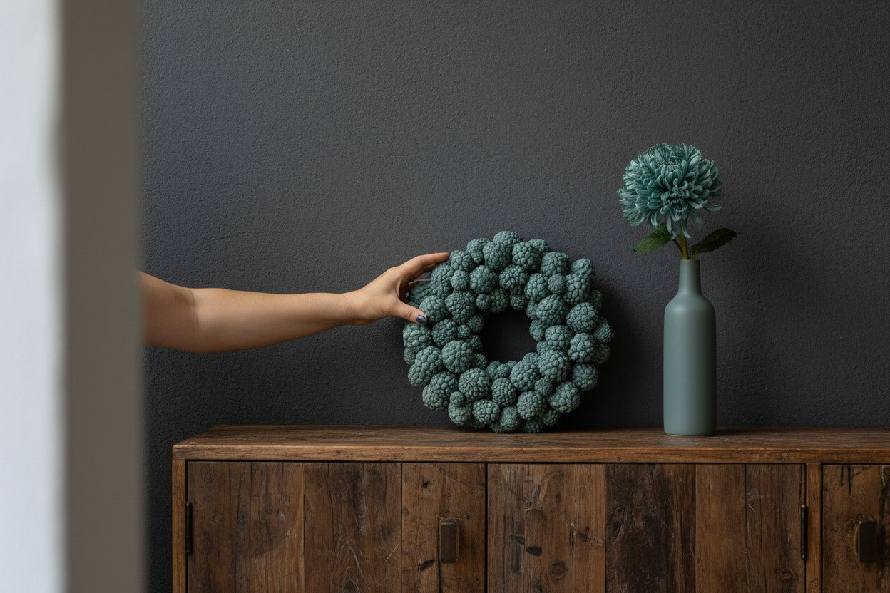 Zuckerschotenkranz 30 cm – Boho Wandkranz aus Trockenblumen | Handgefertigt | Naturdeko