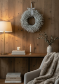 Bild in Galerie-Betrachter laden, Flachs Kranz 40 cm – Naturkranz weiß– Türkranz modern – Wandkranz Boho – Skandi Deko – minimalistischer Kranz aus Flachs
