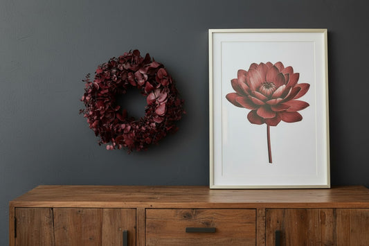 Konservierter Eukalyptuskranz 28 cm Bordeaux | Türkranz Weinrot | Wandkranz Eukalyptus | Naturdeko | Ganzjahreskranz