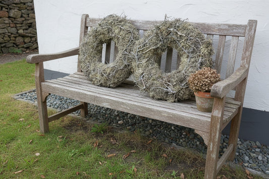 Mooskranz mit Naturästen 45 cm oder 60 cm | Türkranz Natur | Großer Wandkranz | Landhaus Deko | Naturkranz | Walddeko