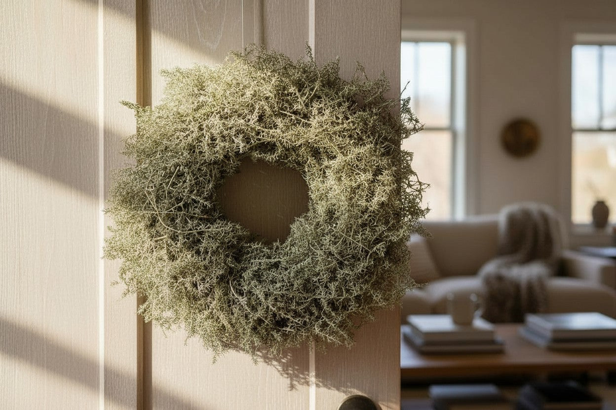 Eleganter Wandkranz / Türkranz, Grün Asparagus-Kranz 40 cm Durchmesser