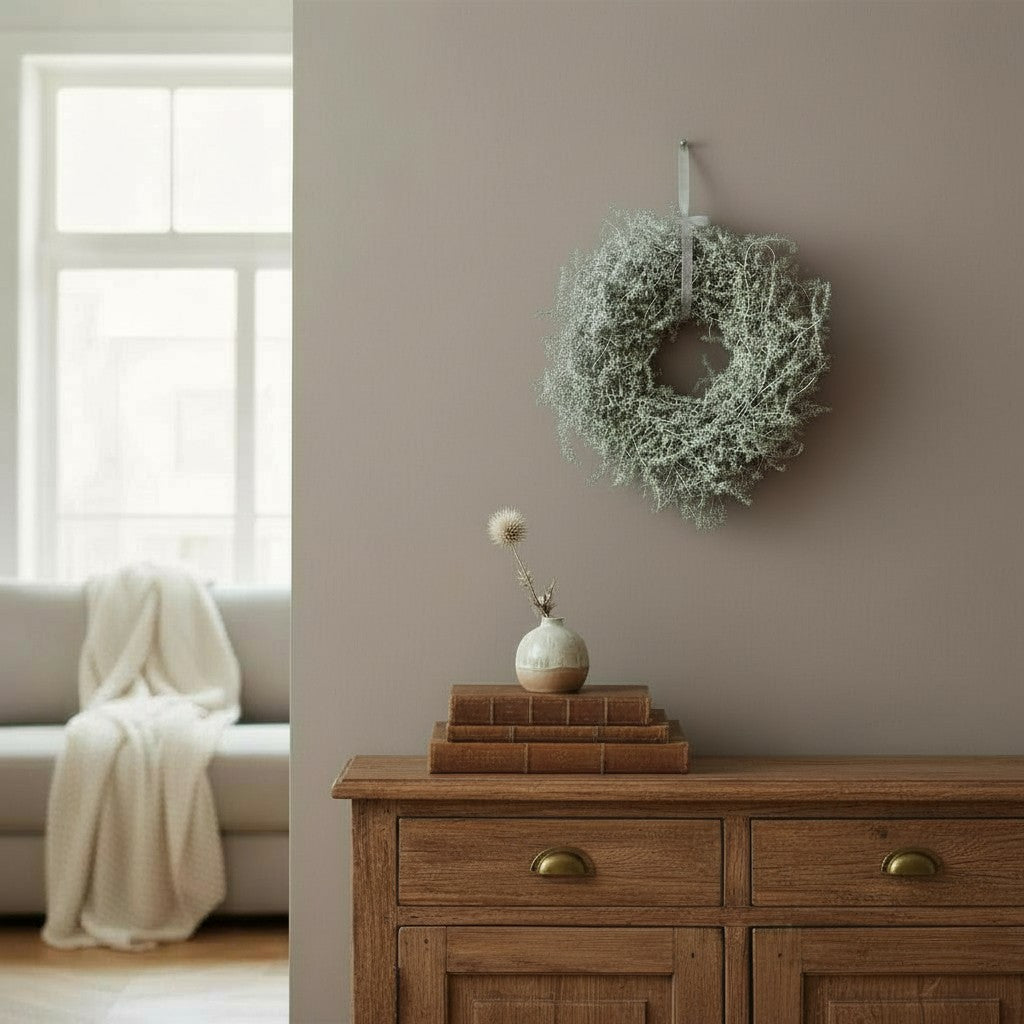 Eleganter Wandkranz / Türkranz, Grün Asparagus-Kranz 40 cm Durchmesser