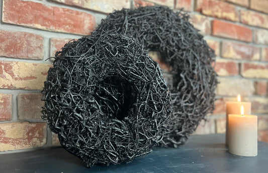 Wandkranz / Türkranz, schwarzer Bonsai Kranz 30 und 45 cm Durchmesser
