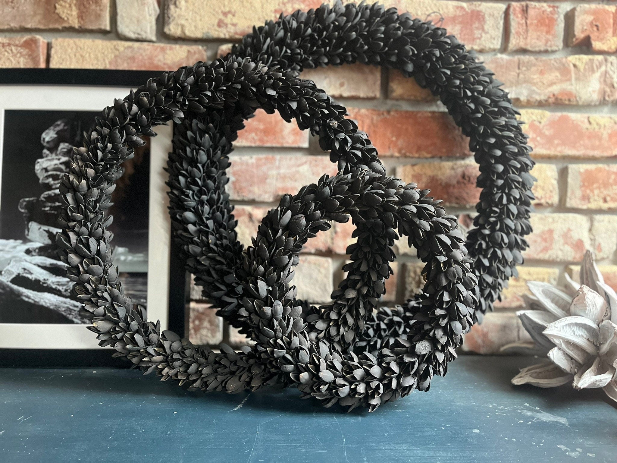 Kranz schwarz matt, Türkranz Wandkranz 55, 45 und 30 cm Durchmesser