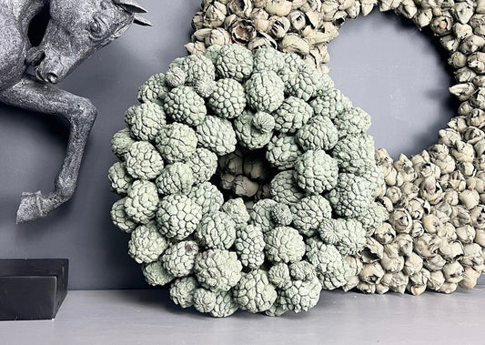 Natürlicher Dekokranz aus getrockneten Zuckerschoten • Boho Wanddeko • Trockenblumen Kranz • Nachhaltige, natürliche Home Decor