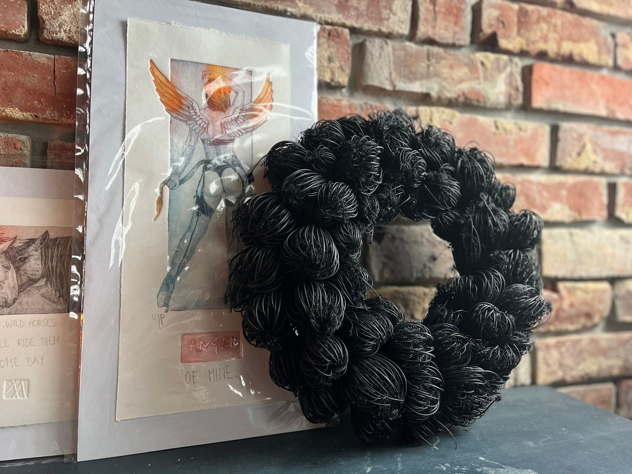 Natürlicher trockenblumenkranz mit blüten 35 cm durchmesser, kranz türkranz wandkranz