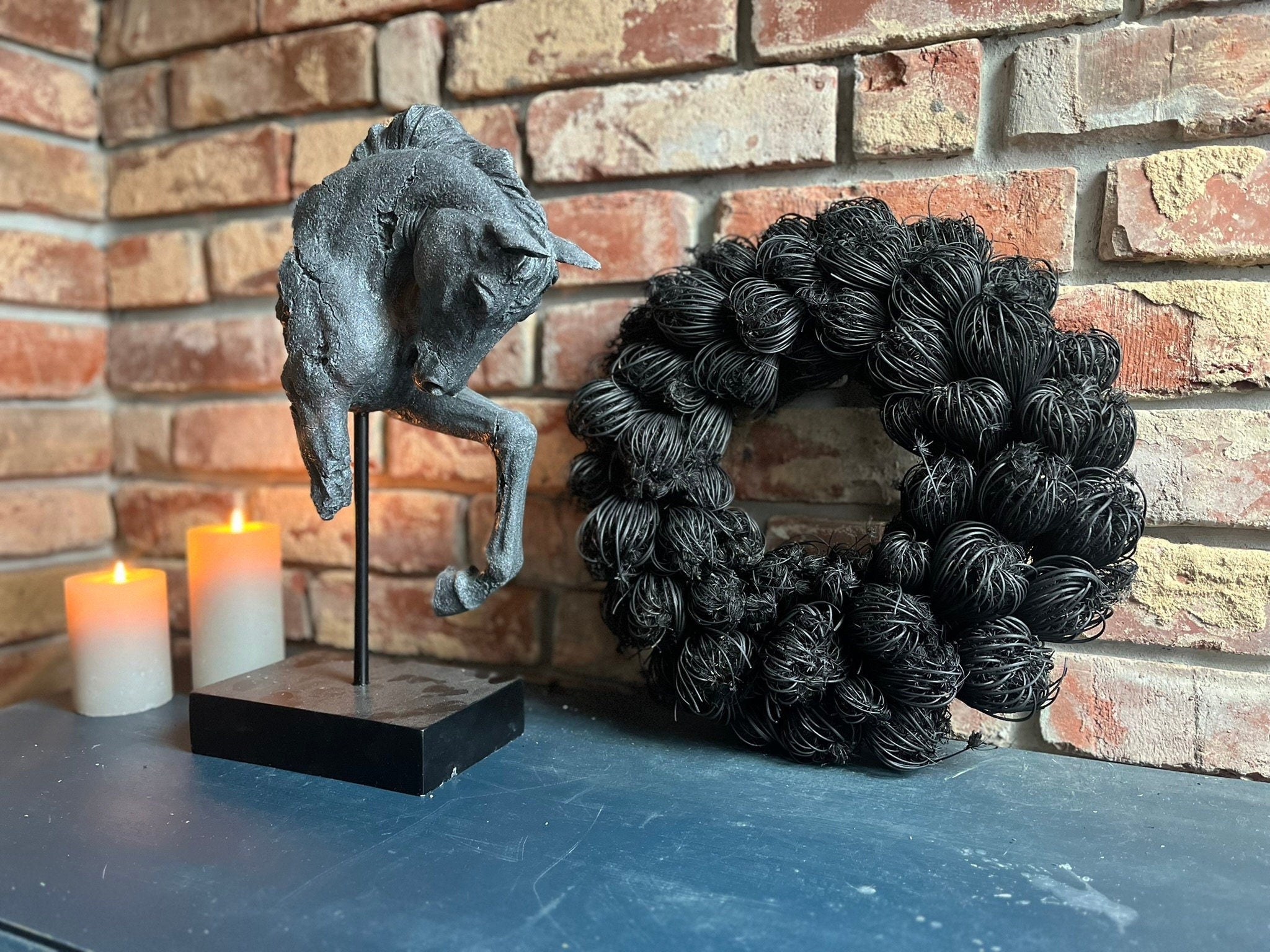 Natürlicher trockenblumenkranz mit blüten 35 cm durchmesser, kranz türkranz wandkranz