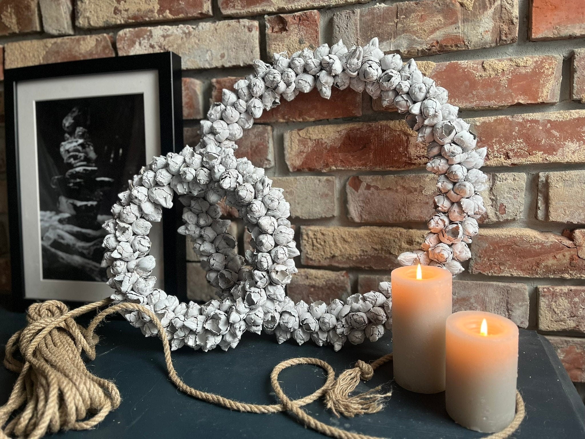 Weißer Türkranz: Handgefertigtes 30 cm oder 45 cm minimalistisches Dekor für Zuhause, Hochzeit oder Geschenk