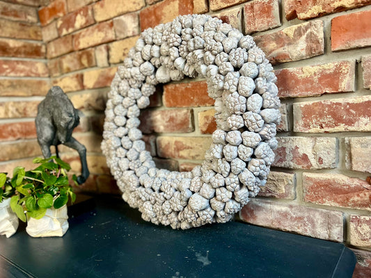 Türkranz Wandkranz Kranz weiß 55 cm Durchmesser, Praktische Aufhängung