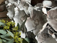 Bild in Galerie-Betrachter laden, Türkranz Wandkranz mit großen 10 cm Blüten 45 cm Durchmesser, Farbe weiß, praktische Aufhängung
