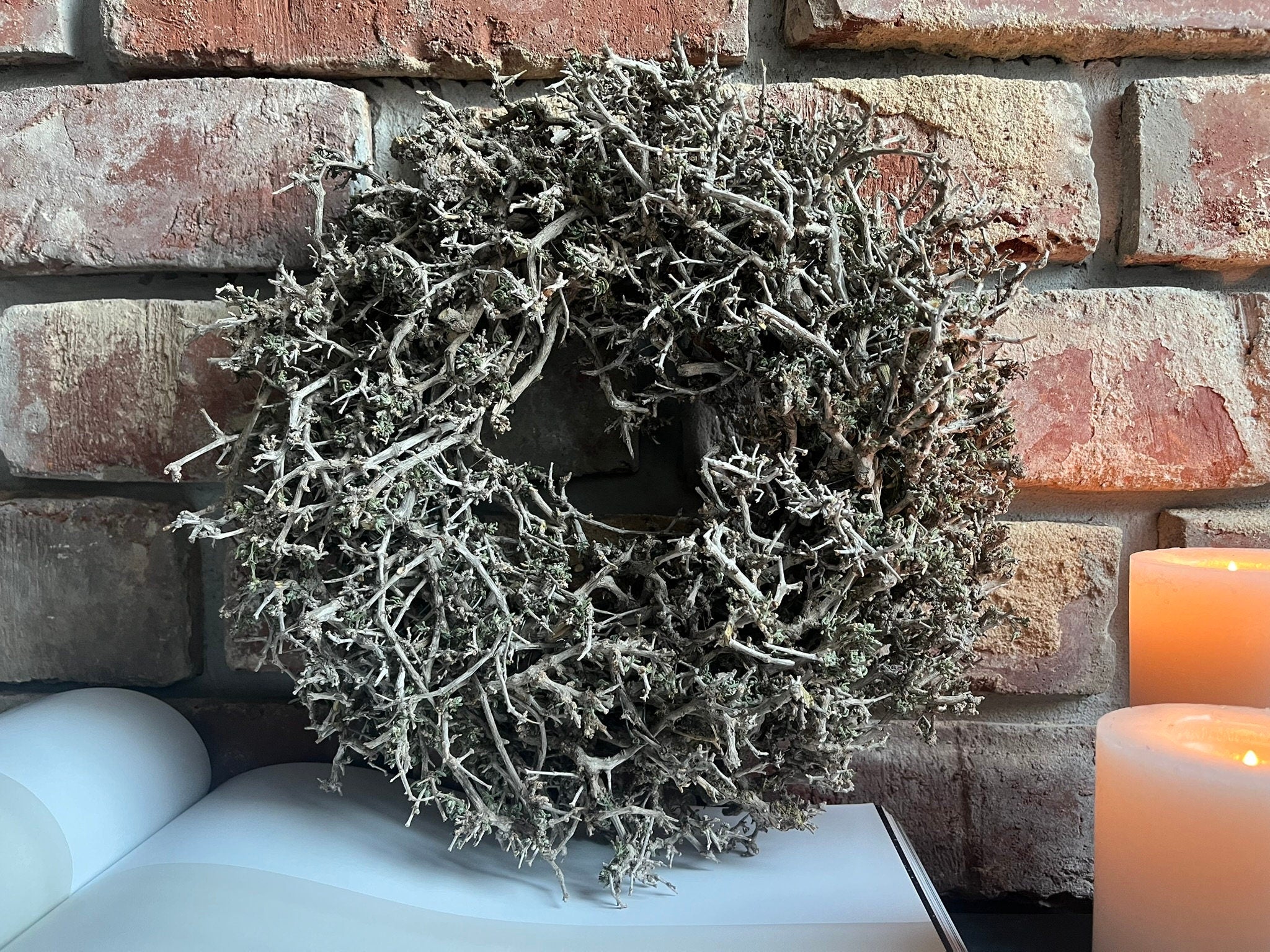 Vintage wild Bonsai-Kranz 28 cm Durchmesser Türkranz Wandkranz