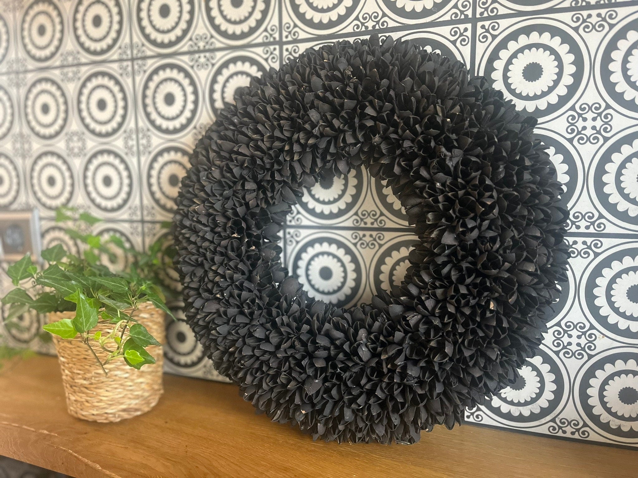 Kranz schwarz Türkranz Wandkranz 40 cm Durchmesser