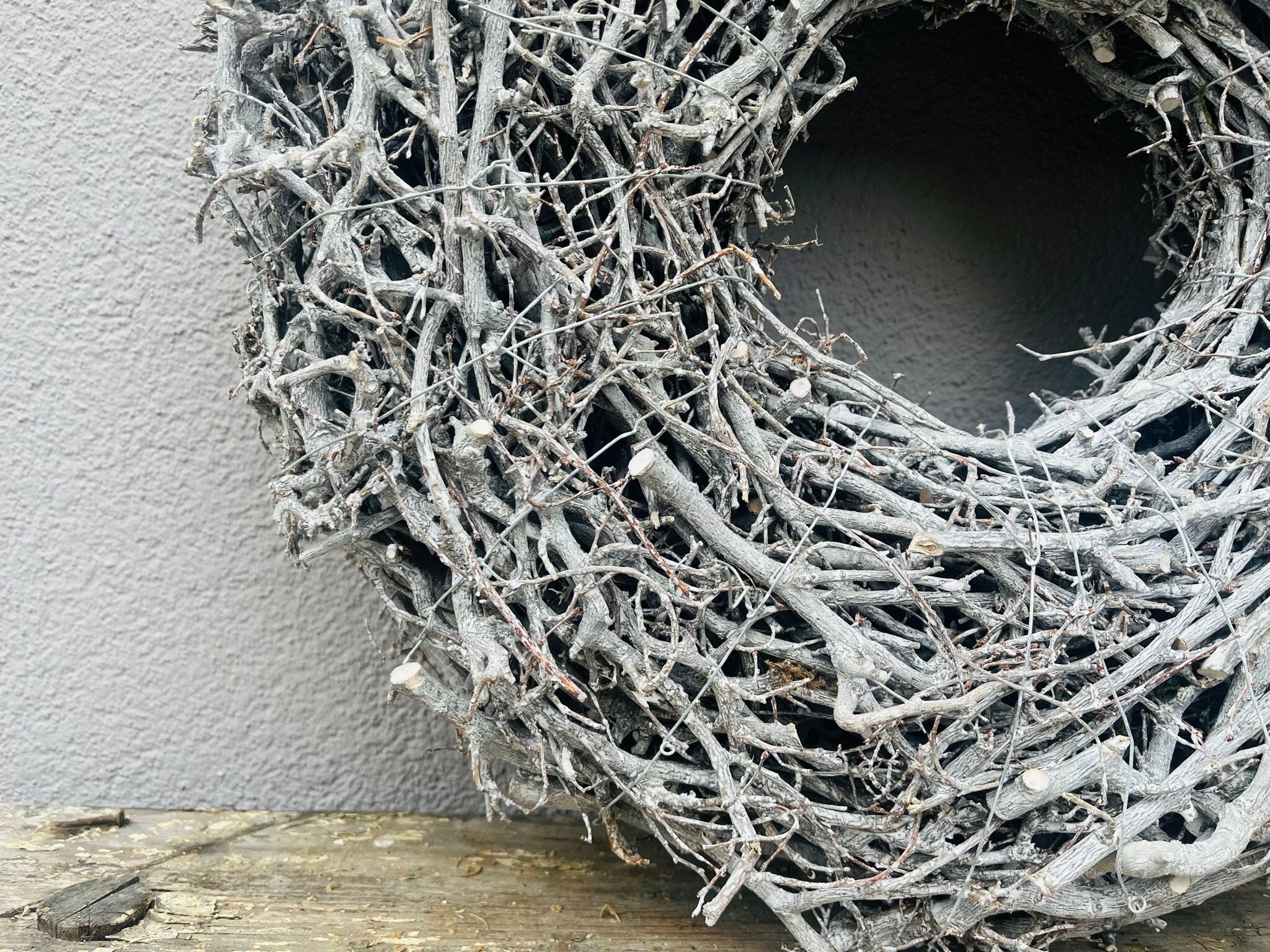 Vintage bonsai-kranz 45 cm durchmesser, kranz türkranz wandkranz