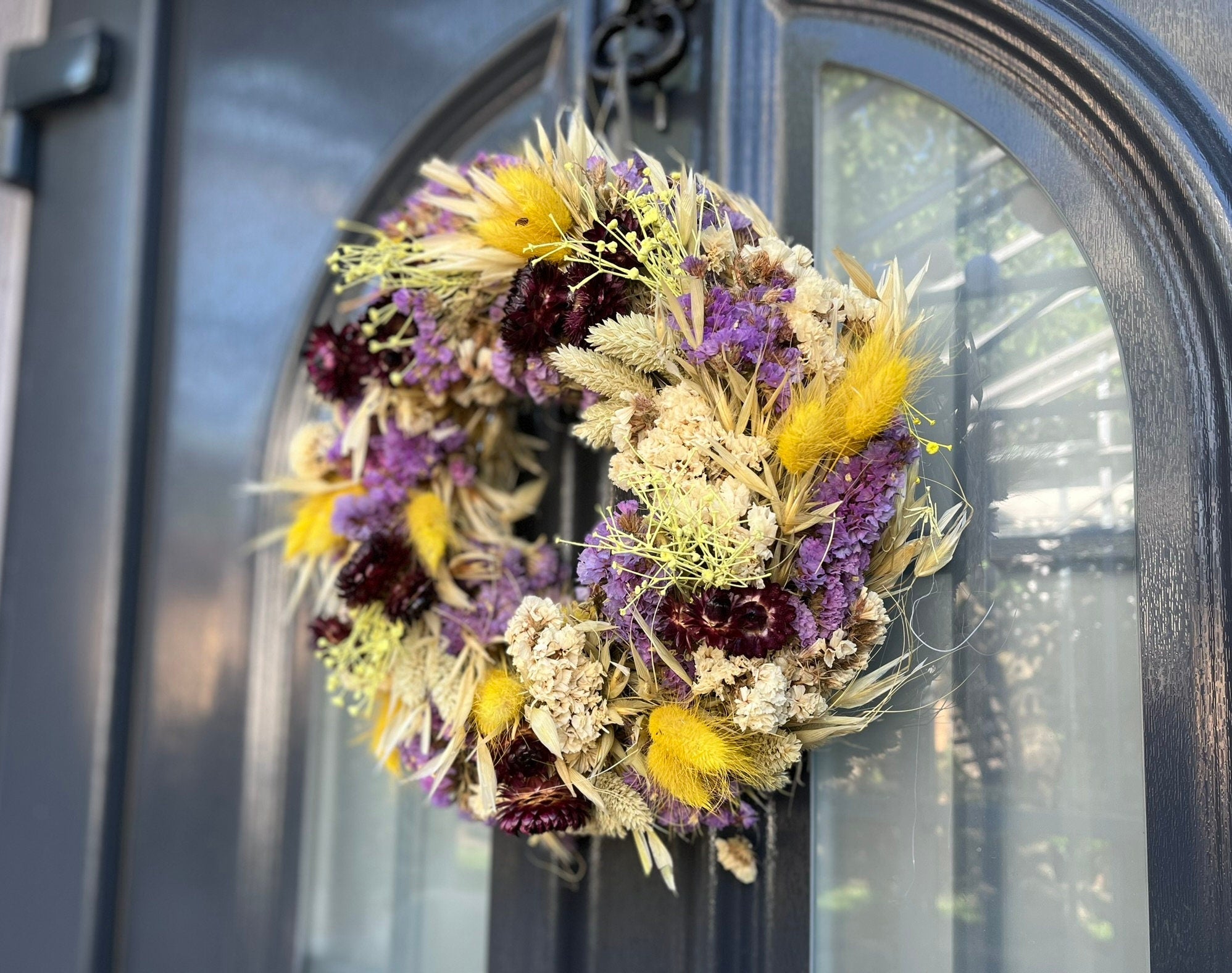 Türkranz | Trockenblumenkranz | Blütenkranz | Fensterdeko | Fensterdekoration | Kranz | Trockenblumen | Wanddeko | boho | Deko