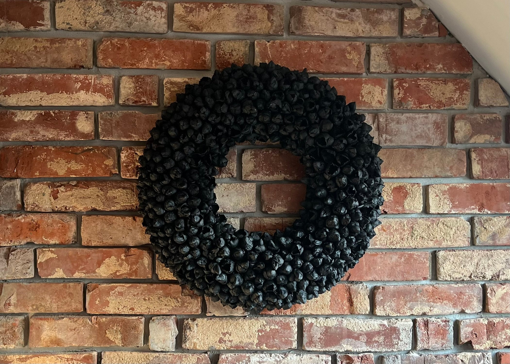 Kranz in schwarz / Türkranz / Wandkranz mit Coco-Früchten 40, 55 cm ider 65 cm Durchmesser