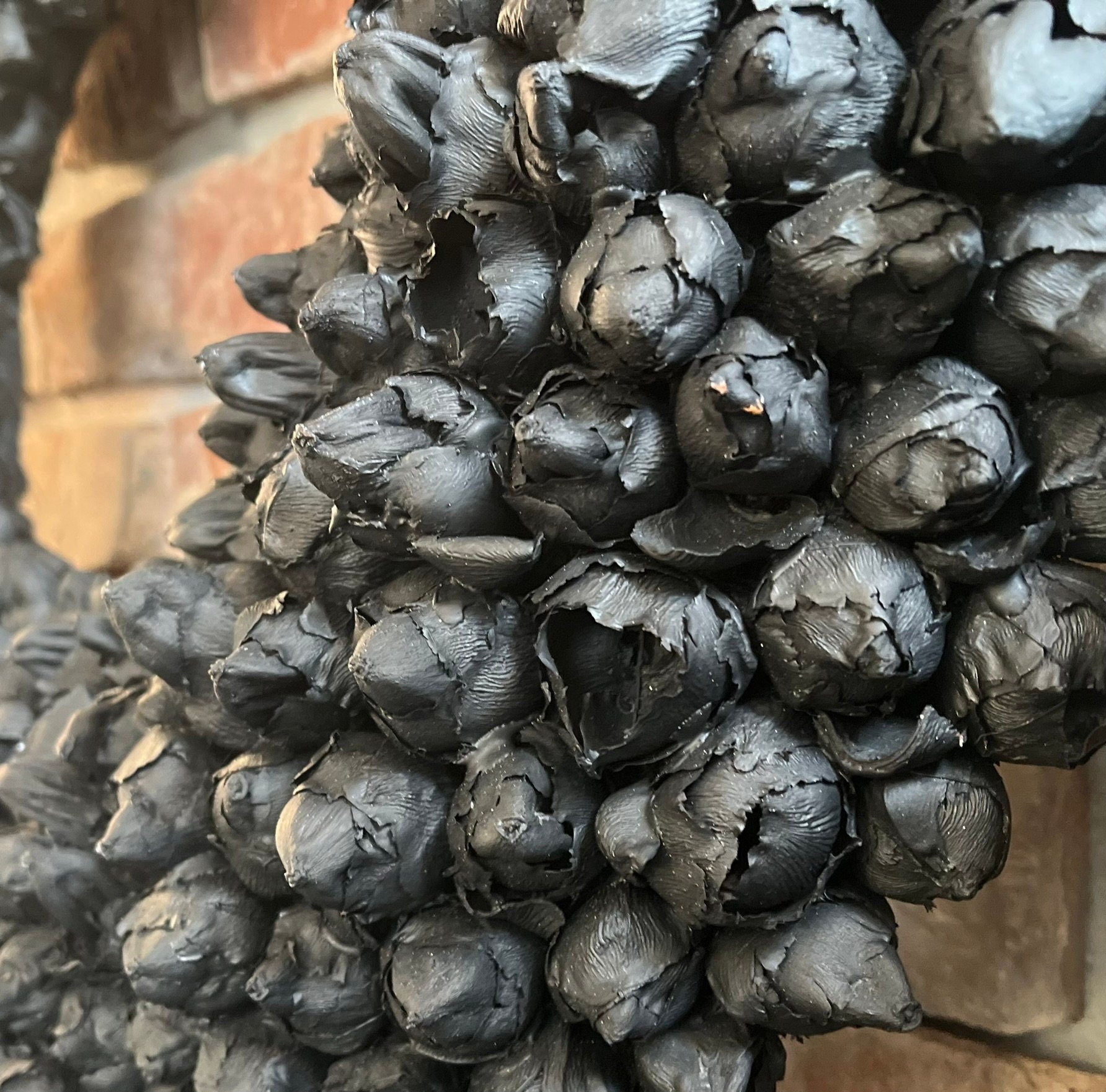 Kranz in schwarz / Türkranz / Wandkranz mit Coco-Früchten 40, 55 cm ider 65 cm Durchmesser