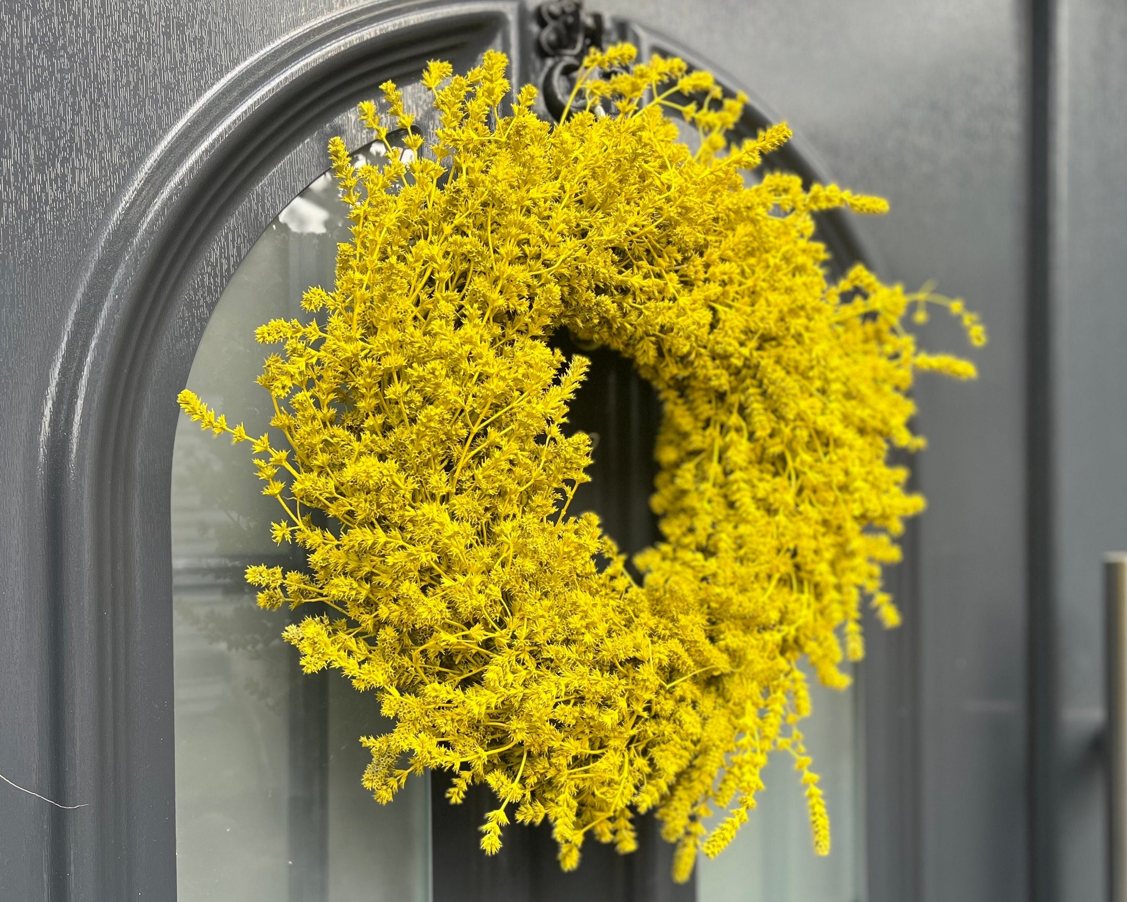 Lavendel Kranz in gelb, für Tür und Wand ca. 35 cm Durchmesser