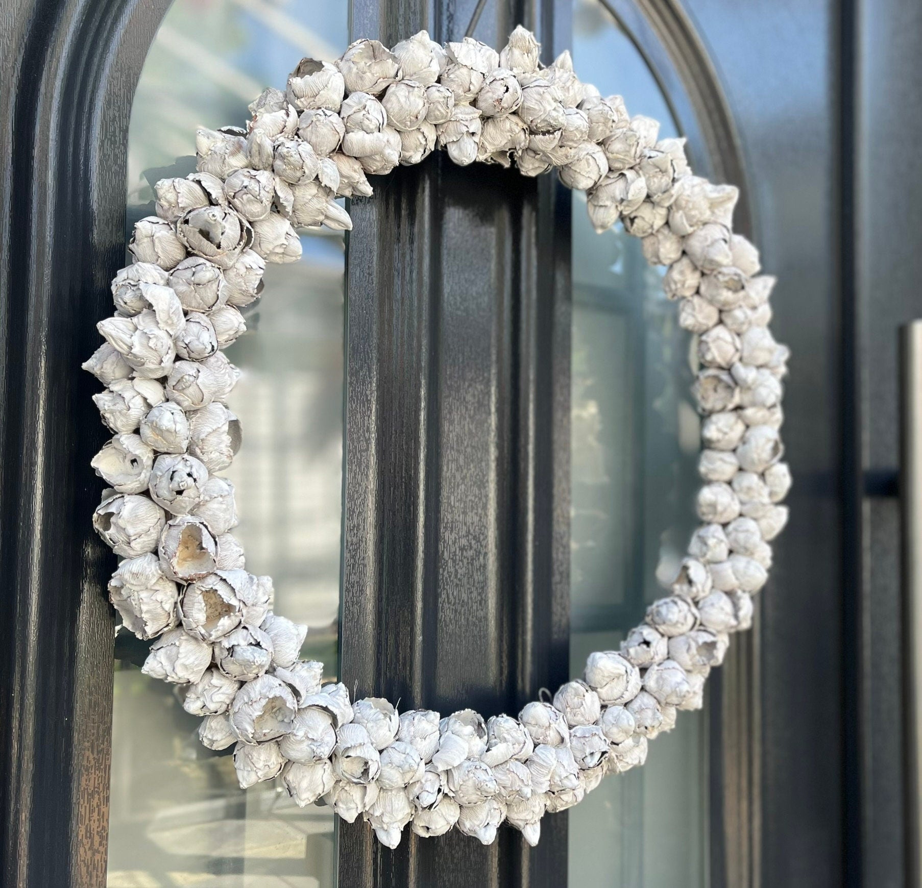 Weißer Türkranz: Handgefertigtes 30 cm oder 45 cm minimalistisches Dekor für Zuhause, Hochzeit oder Geschenk