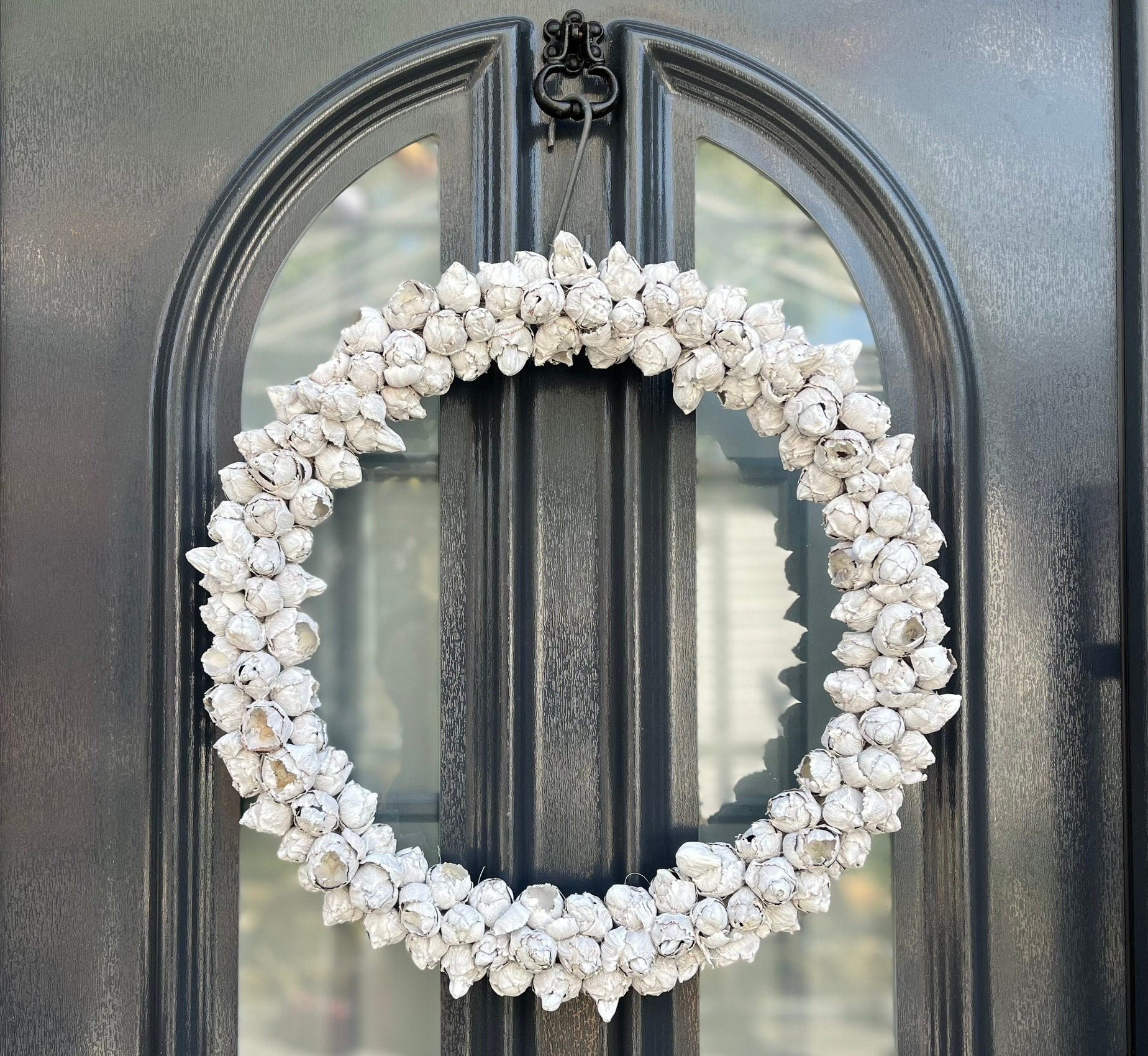 Weißer Türkranz: Handgefertigtes 30 cm oder 45 cm minimalistisches Dekor für Zuhause, Hochzeit oder Geschenk