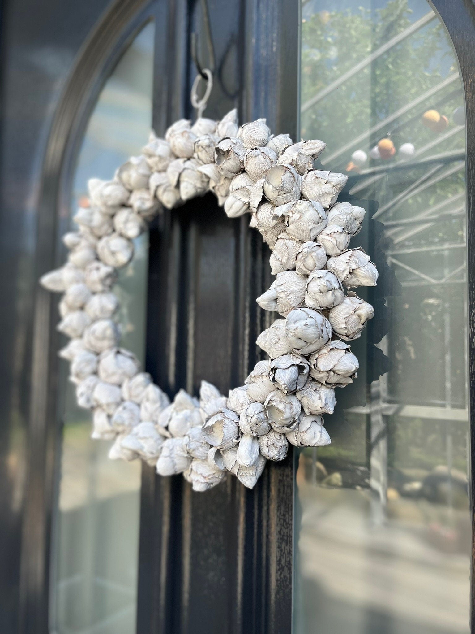 Weißer Türkranz: Handgefertigtes 30 cm oder 45 cm minimalistisches Dekor für Zuhause, Hochzeit oder Geschenk