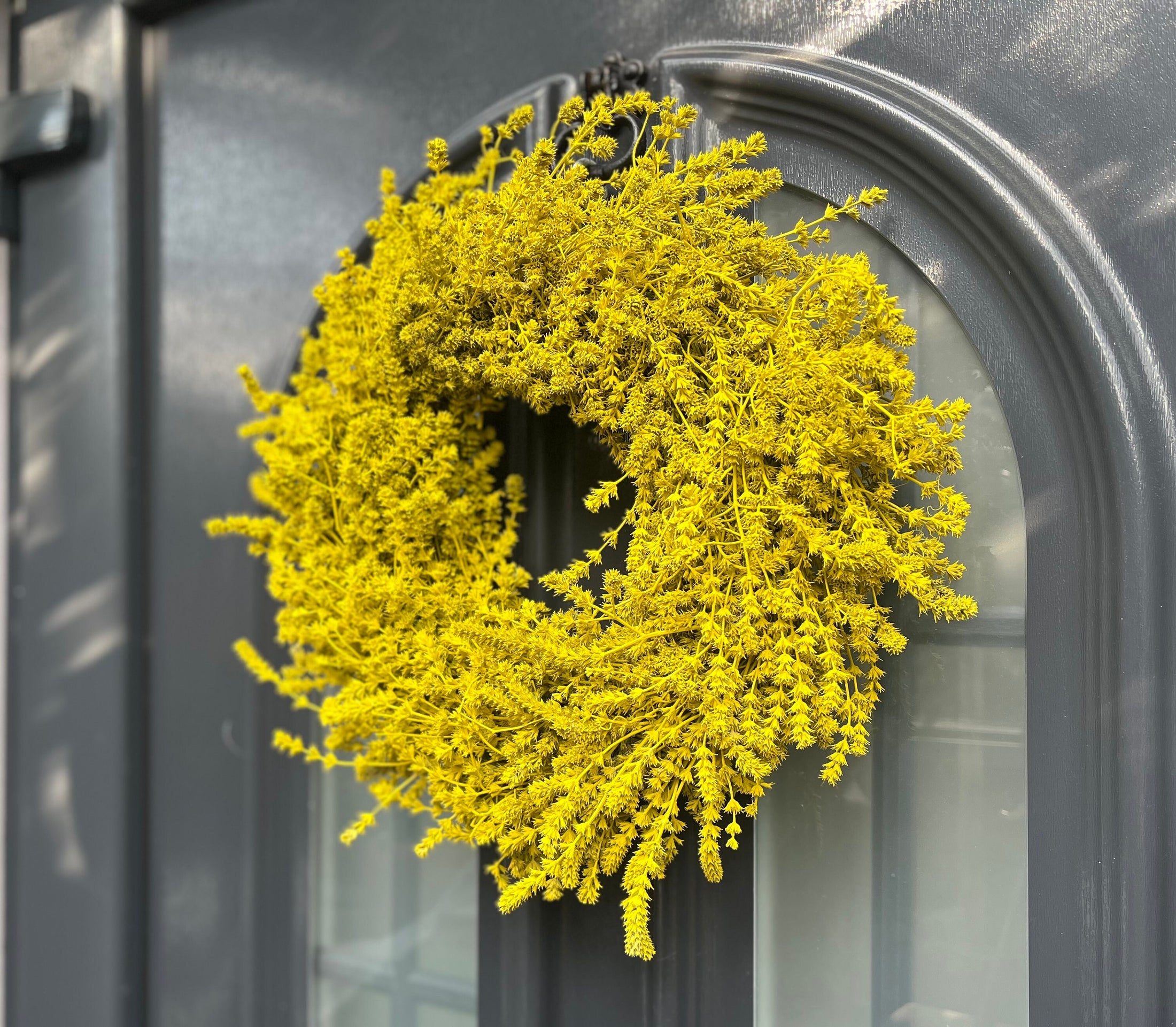 Lavendel Kranz in gelb, für Tür und Wand ca. 35 cm Durchmesser
