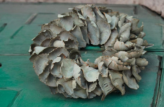 Türkranz Wandkranz Kranz Palmenblättern 25 cm in Salbeigrün