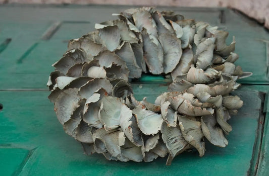 Türkranz Wandkranz Kranz Palmenblättern 25 cm in Salbeigrün