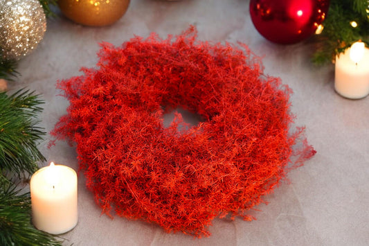 Eleganter Wandkranz / Türkranz, ROT Asparagus-Kranz 28 cm, 35 cm und oder 45 cm Durchmesser