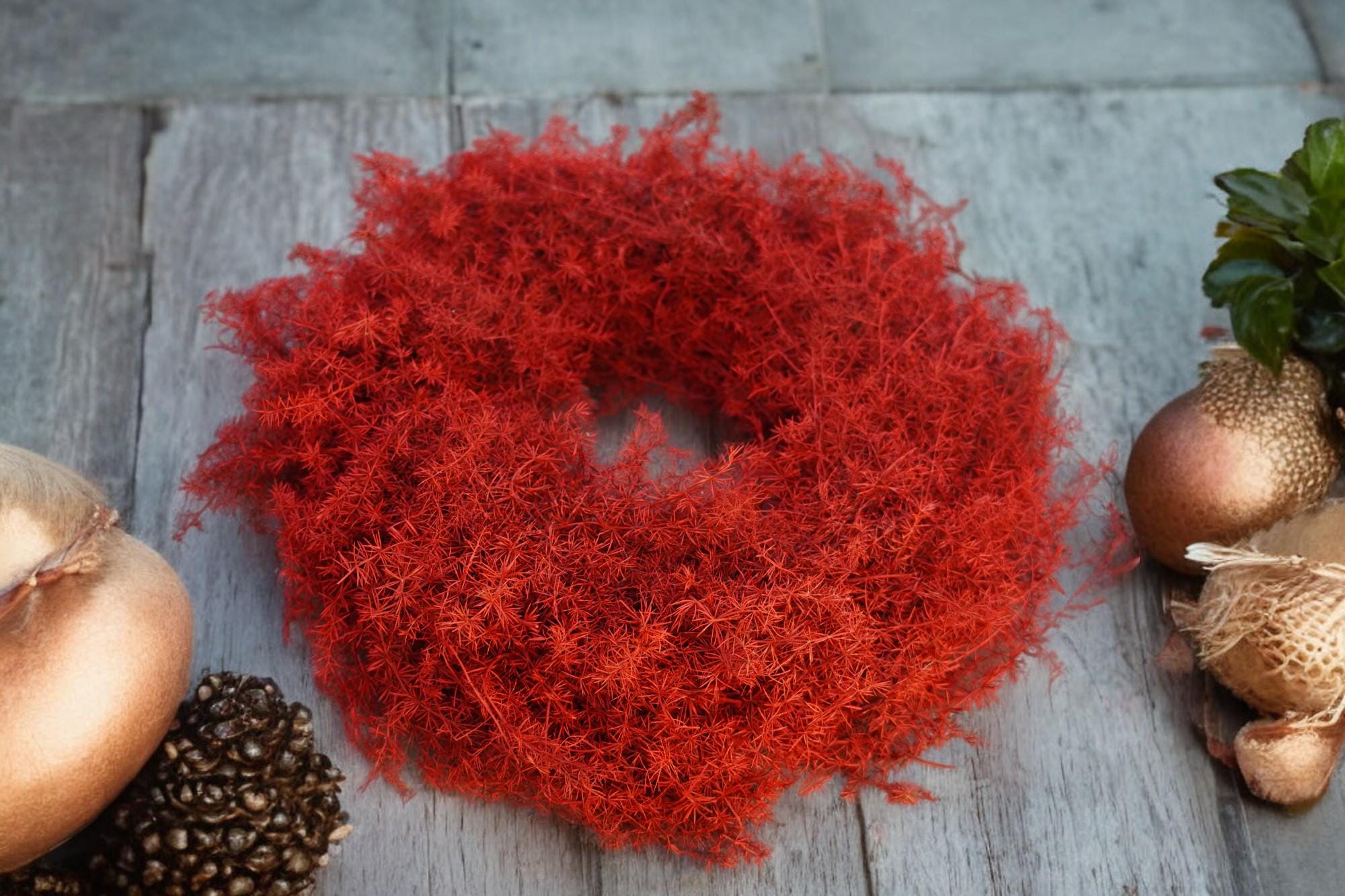 Eleganter Wandkranz / Türkranz, ROT Asparagus-Kranz 28 cm, 35 cm und oder 45 cm Durchmesser