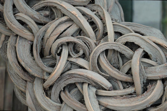 Türkranz Wandkranz Kranz helles Grau 40 oder 55 Durchmesser, Praktische Aufhängung, Coco sliced