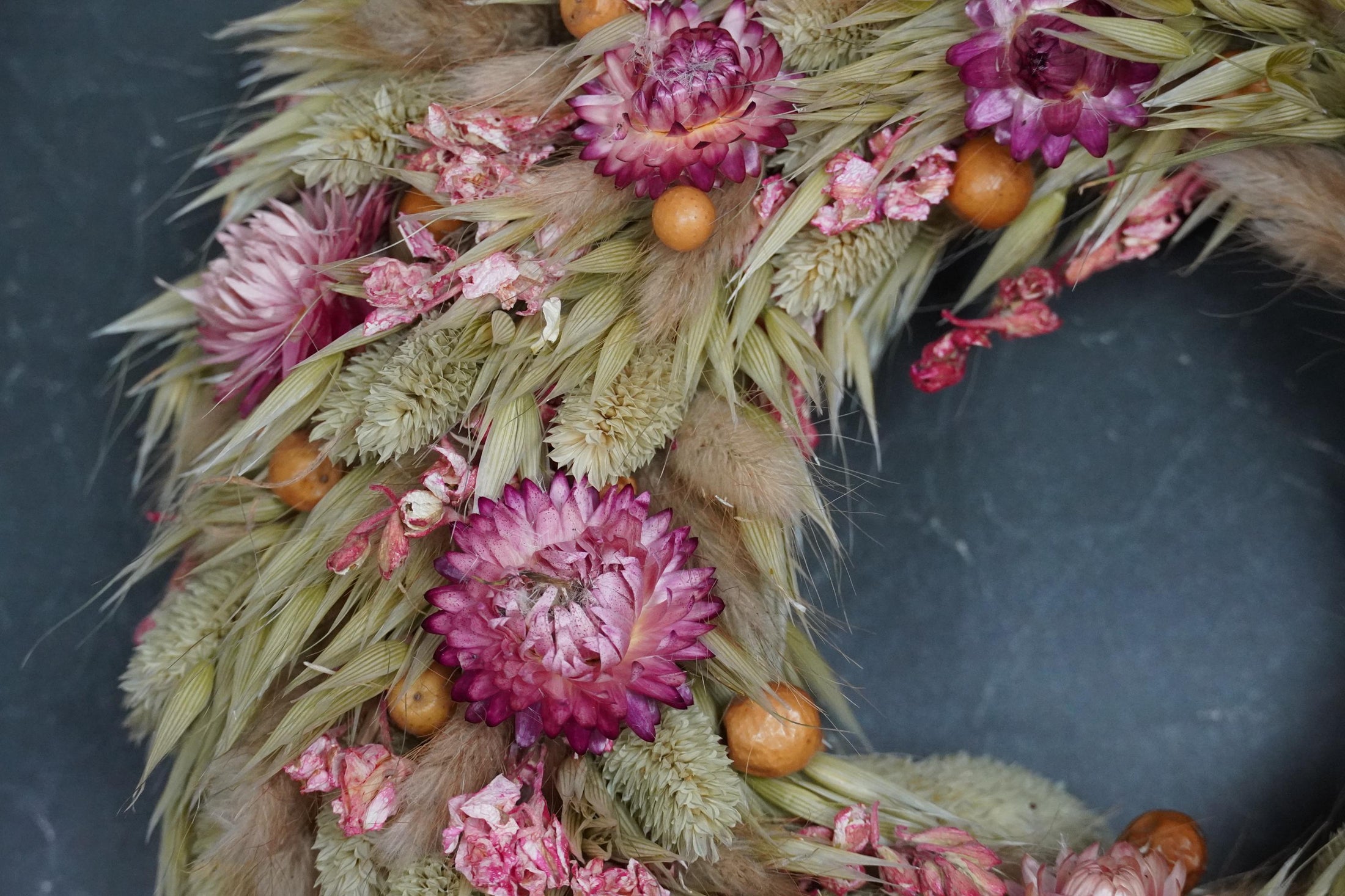 28 cm Trockenblumen-Kranz Türkranz oder Wandkranz